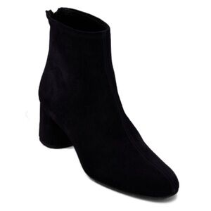 AGL Black Suede Bootie Shoes with Back‎ Zipper studded zip pull Size 37